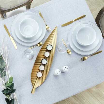 Vide Poche Design En Métal "Feuille" 55 cm Or