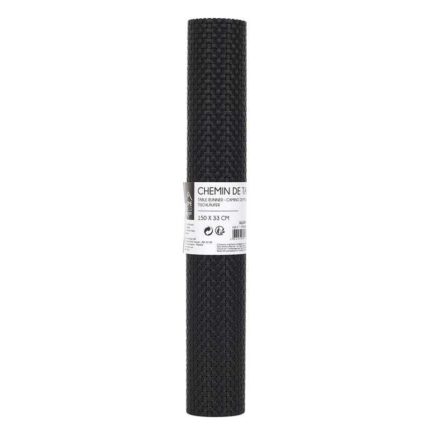Chemin De Table "Pvc Tisse" 150X35 cm Noir