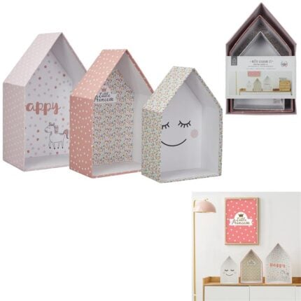 Lot De 3 Boîtes Gigognes "Maison Enfant" 32Cm