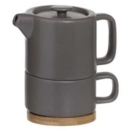 Théière Avec Tasse "Nature" Taupe