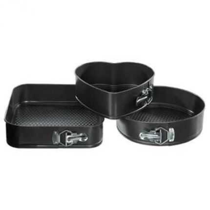 Lot de 3 Moules Démontables "Trio" 26cm Noir
