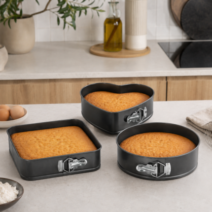 Lot de 3 Moules Démontables "Trio" 26cm Noir