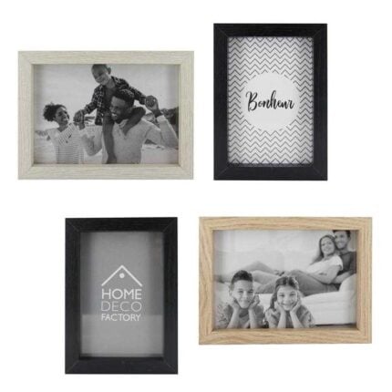 Lot De 4 Cadres Photo 20 cm Naturel & Noir