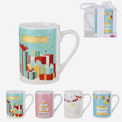 Mug Anniversaire Avec Emballage Cadeau 24 cl