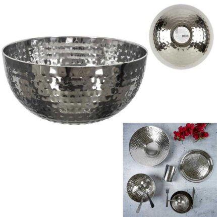 Saladier En Inox "Martelé" 3000 ml Argent