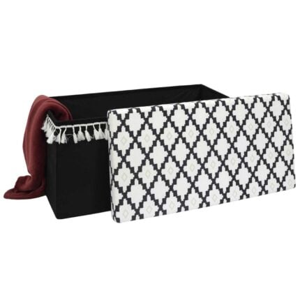 Banc Pliable & Coffre "Mirage" 76cm Noir & Blanc