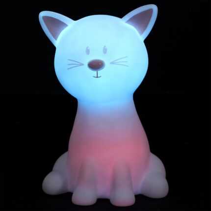 Veilleuse LED Enfant «Chat» 20cm Multicolore