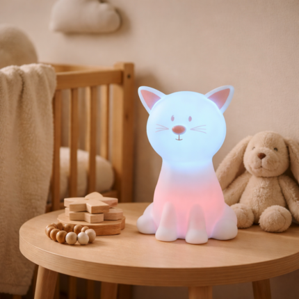 Veilleuse LED Enfant «Chat» 20cm Multicolore