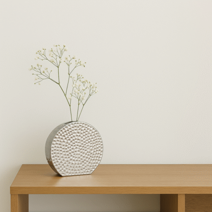 Vase Céramique "Martelé" 20cm Argent