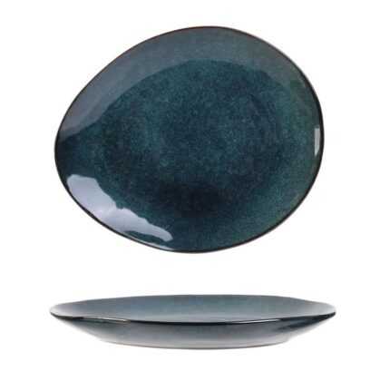 Assiette Plate "Au Grès" 22 cm Bleu