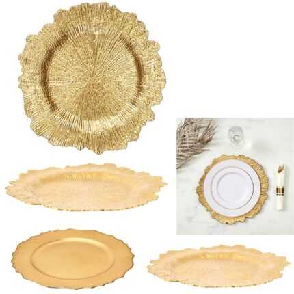 Assiette De Présentation "Gold" 33 cm Or