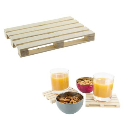 Lot De 4 Dessous De Verre "Palette" Naturel