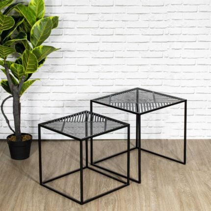 Lot De 2 Tables Gigognes "Riga" 40 cm Noir