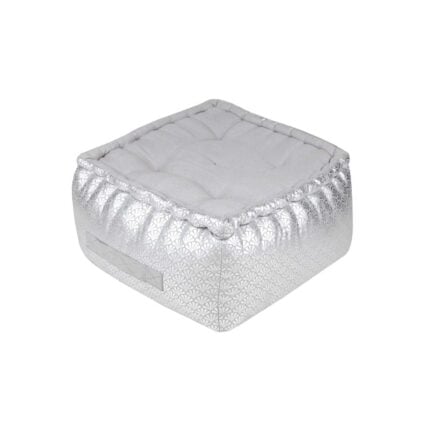 Pouf Rond "Ulrik" 40 cm Argent