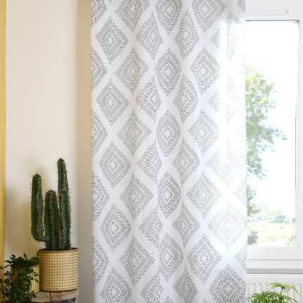 Rideau Voilage à Motifs "Milky" 140X260cm Gris