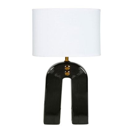 Lampe À Poser "Osiris" 45cm Noir & Blanc