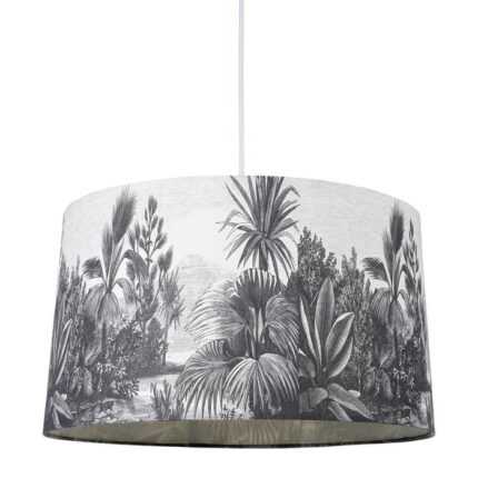 Suspension Cylindrique "Ombrage" 42cm Noire Et Blanche