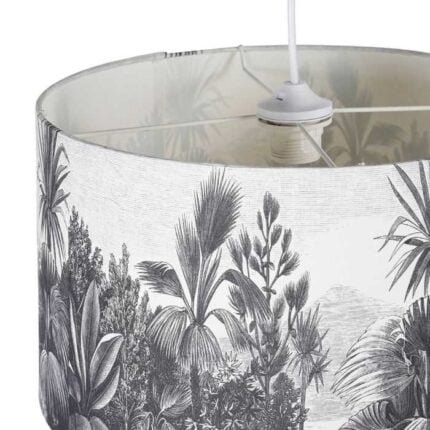 Suspension Cylindrique "Ombrage" 42cm Noire Et Blanche