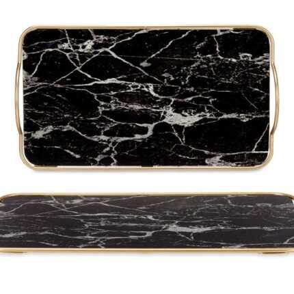 Plateau De Presentation "Marbré" 35cm Noir