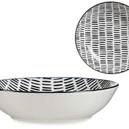 Assiette Creuses "Ethnik" 20cm Noir & Blanc