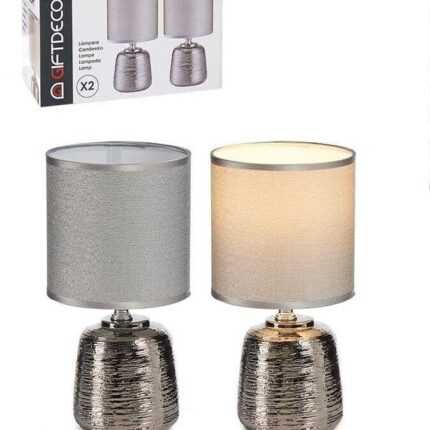 Set De 2 Lampes "Cylind" 27cm Argent