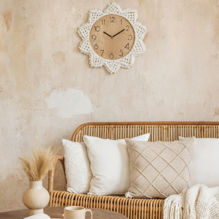 Horloge Macramé "Folk" 42cm Naturel