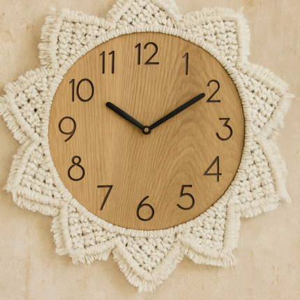 Horloge Macramé "Folk" 42cm Naturel
