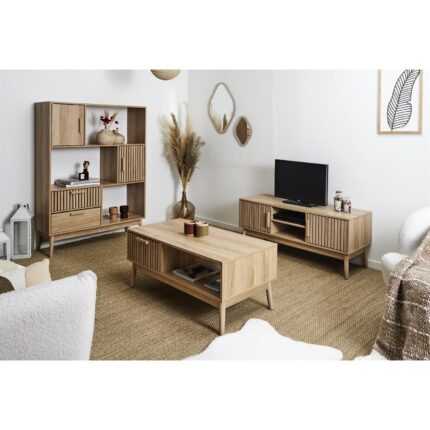 Meuble Tv 2 Portes "Klaus" 120cm Beige