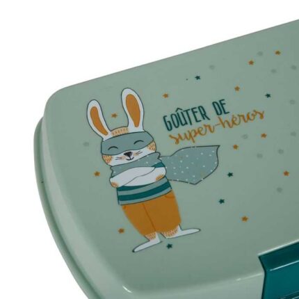 Boîte À Goûter "Lapinou" 20cm Vert