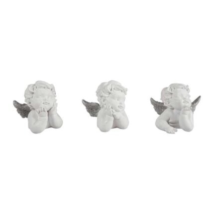 Statuette Déco "Chérubins" 10cm Blanc