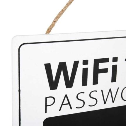 Plaque Murale "Code Wifi" 34cm Blanc & Noir