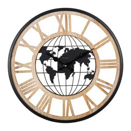 Horloge Murale "Monde" 40cm Naturel