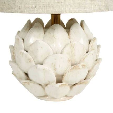 Lampe En Céramique "Pétales" 25cm Crème