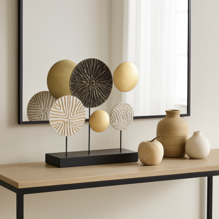 Décoration Métal à Poser "Disques" 35cm Noire