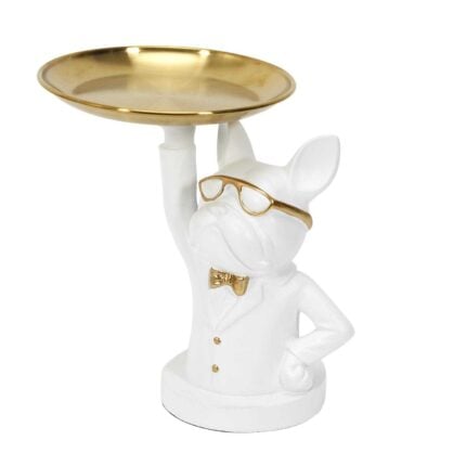 Statuette Vide-Poche "Bulldog" Blanc