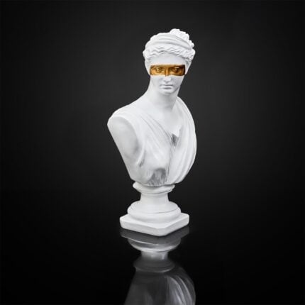 Statuette Déco "Buste Masqué" 31cm Blanc