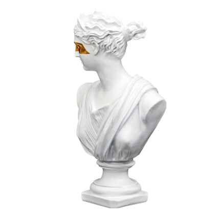 Statuette Déco "Buste Masqué" 31cm Blanc