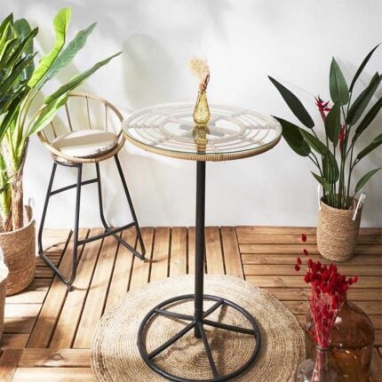 Table Haute "Surabaya" 100 cm Noir