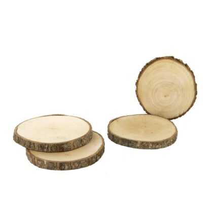 Lot De 4 Sous-Verre "Rondin" 12cm Naturel