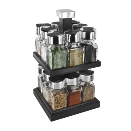 Carrousel à Épices 2 Niveaux "16 pots" 9 cm Noir