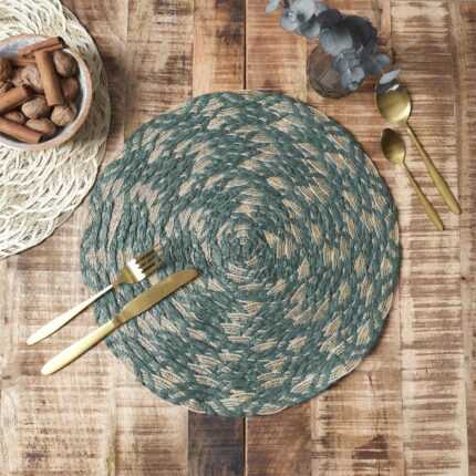 Set De Table Rond En Jute " Tresse " 38cm