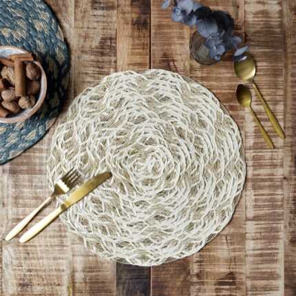 Set De Table Rond En Jute " Tresse " 38cm