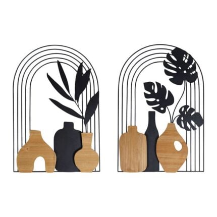Décoration Murale Bois Métal "Vases" 40X60cm