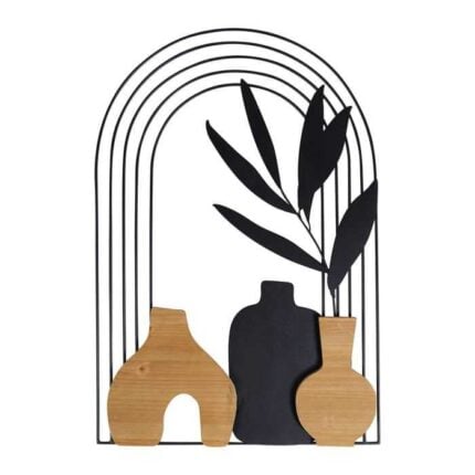 Décoration Murale Bois Métal "Vases" 40X60cm