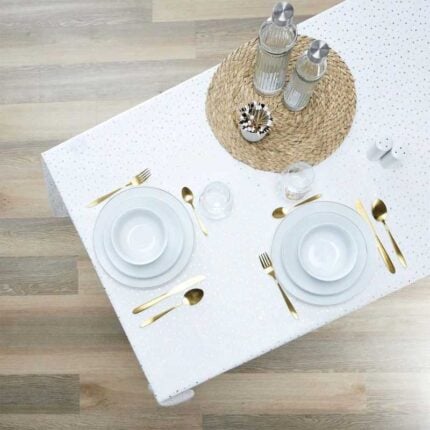 Nappe Rectangulaire "Étoile" 140X250cm Blanc