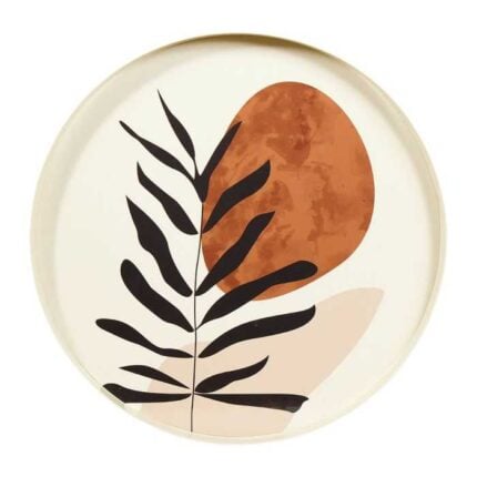 Plateau Déco Métal "Soléa" 35cm Beige