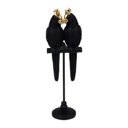 Statuette Déco "Parrots" 35cm Noir