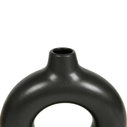 Vase Déco En Céramique "Cercle" 24 cm Noir