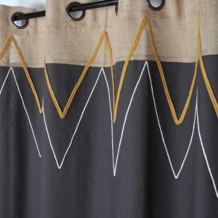 Rideau Coton & Jute "Alabama" Anthracite140X260 cm