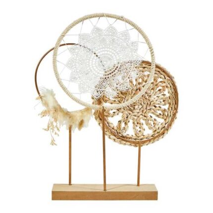 Statuette Déco Macramé "Cercle" 42cm Beige